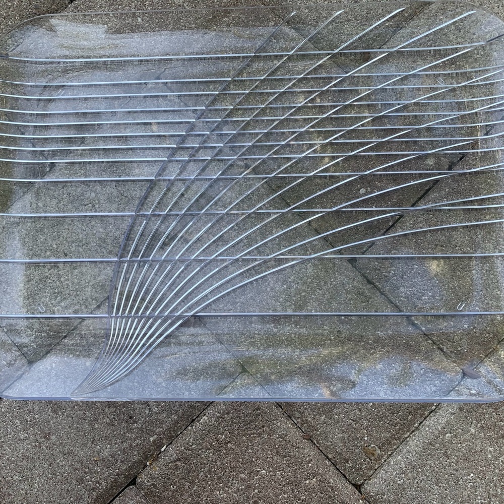 Vintage Clear Plastic Serving Party Tray Platter 15x11